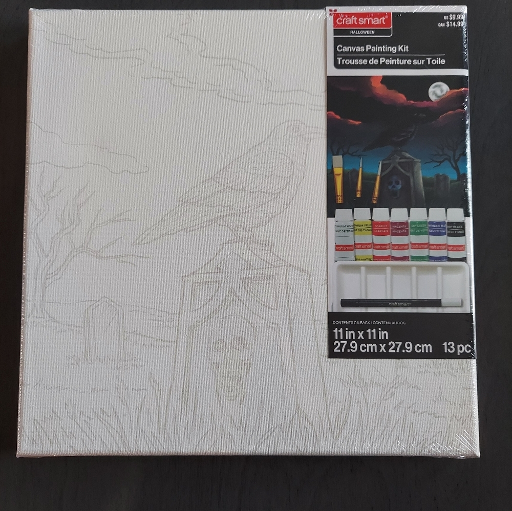 NWT Halloween Paint By Number Raven Row Graveyard Cemetary Art Painting Craft
